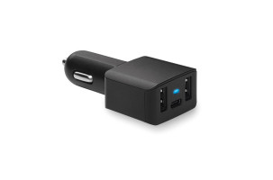 Cargador de coche USB y tipo-C Chargec negro